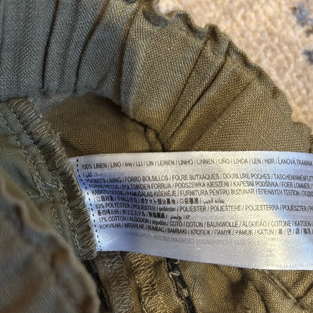 Mango Green Linen Shorts with Relaxed Fit - Picture 5 of 5